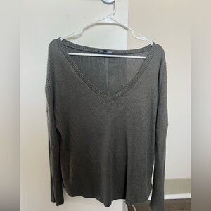 Lulus Small Olive Green V Neck Sweater Long Sleeve Top